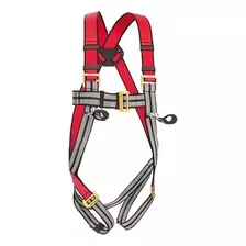 Cinturão De Segurança Tipo Paraquedista 02 Pontos Steelflex Cor Vermelho-cinza