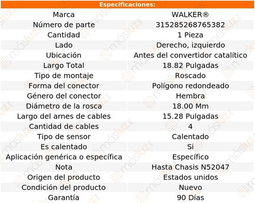 Sensor Ox O2 Izq/der Antes Cc Jaguar S-type 3.0l V6 03/06 Foto 6