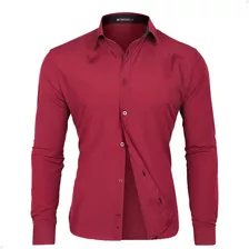 Camisa Camiseta Social Masculina Slim Tricoline Casamento