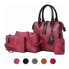 Set 4 Bolsas Moda Dama Mujer Colgante Gato Borla Versatil