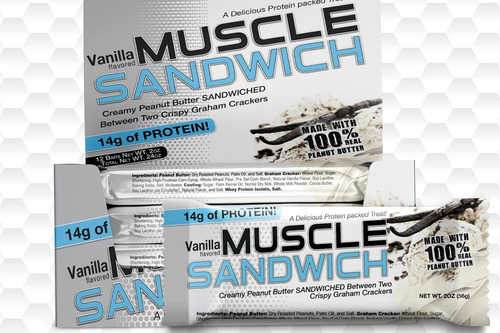 Barra De Proteina Muscle Sandwich Muscle Foods Vainilla