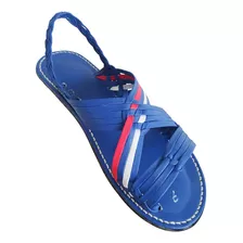 Huaraches Artsanales Hombre Tejidos Azul Franjas Sintético