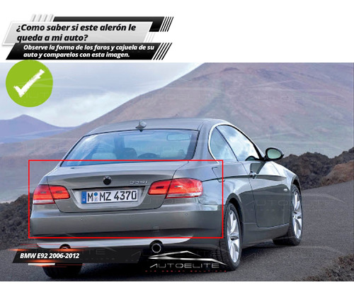 Aleron Spoiler Bmw Trasero Serie 3 E92 Tipo M4 2006 - 2012 Foto 8