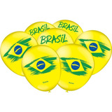 Bexiga BalÃµes Copa Do Mundo Brasil Sortidos Amarelo - 25 Und