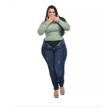  Jeans Femenino Plus Size Thamini Con Cinta Modeladora