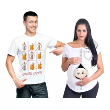 Camiseta + Bata Para Papai E Mamãe Gestante - Personalizada