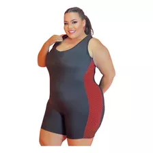 Maiô Macaquinho Plus Size Tipo Shortinho Para Hidroginástica