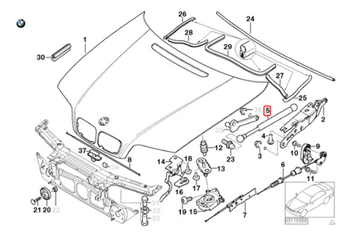 Amortiguadores De Capot Bmw E46 323ci Repuesto Foto 2