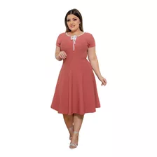 Vestido Midi Gode Boneca Moda Evangelica Laço Na Gola