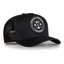 Boné Trucker Mvck Brasão Preto Com Tela Original