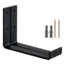 Mão Francesa Invertida 30cm Ferro Prateleira Suporte Kit 2pç Cor Preto