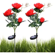 Lampara Solar Estaca Flor Girasol Para Jardin Rosa X2 Deco