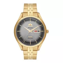 Relógio Orient Masculino Automático F49gg006 P1kx Cor Da Correia Dourado Cor Do Bisel Dourado Cor Do Fundo Cinza