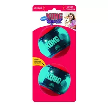 Kong Squezz Action Ball Largejuguete Pelota Perro Pack X2 Color Celeste
