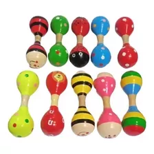 Par De Maracas De Madera Dobles De Colores Para Niños Tolipa