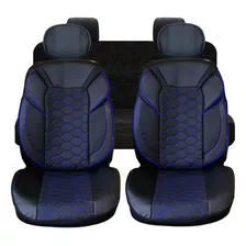 Cubreasiento Negro Azul Eco Cuero