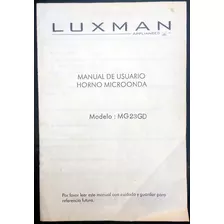Manual De Usuario Microondas Con Grill Luxman Mg23gd