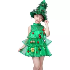 Vestido De Fantasia De Árvore De Natal Para Meninas