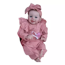 Bebê Boneca Reborn Cabelinho Pintado Sorrindo Doll Realista