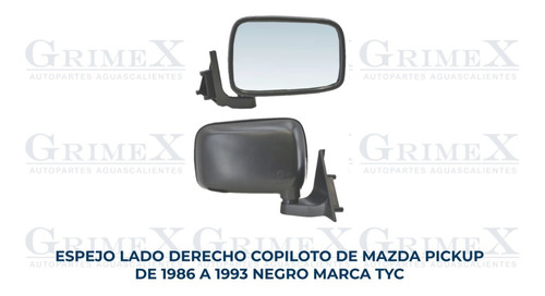 Espejo Mazda Pu 1986-1987-88-89-90-91-1992-1993 Negro Ore Foto 10