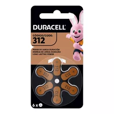 Pilas Auditivas Duracell Mod 312 Zinc Aire 1.4v 60 Piezas