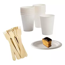 Kit Descartáveis Festa Biodegradável/sustentável 40 Pessoas