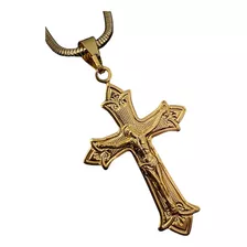 Pingente Luxo Jesus Crucifixo Banhado A Ouro 18k Maciço