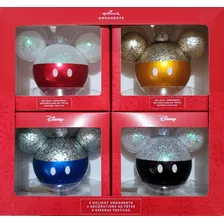 Esferas Navideñas De Cristal Mickey Mouse 4 Piezas Hallmark