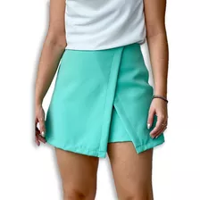 Short Saia Alfaiataria Feminino Cintura Alta