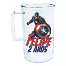 50 Canecas Acrílica 300 Ml Personalizada Capitão América