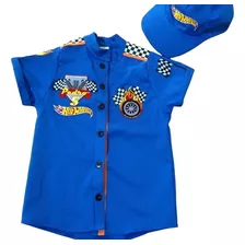 Fantasia Camisa Infantil Hotwheels + Boné 