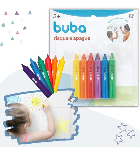 Risque E Apague Giz Caneta Azulejo Brinquedo Para Banho Buba Colorido