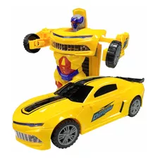 Carro Carrinho Brinquedo Camaro Transformers Robô Som E Luz