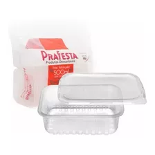 Pote Retangular Freezer E Micro 500ml Prafesta C/144 Un Cor Transparente