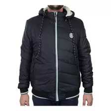 Jaqueta Masculina Gangster Capuz Removível Preta - 16200293