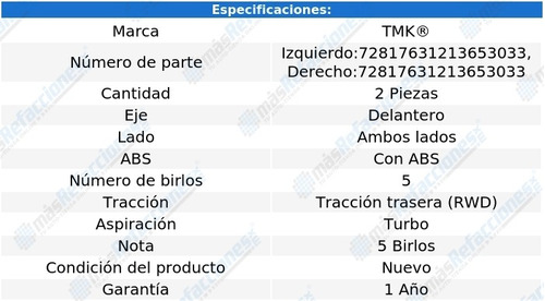 Par De Mazas Delanteras 330i L4 2.0l De 2016 A 2019 Tmk Foto 2