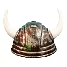 Chapéu Viking Capacete Guerreiro Medieval Fantasia Cosplay Cor Dourado