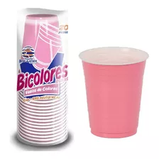 Vasos Rosas Bicolor Para Fiesta Desechable 20 Pzas 18 Onzas