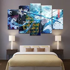 5 Cuadros Decorativos Demon Slayer Tomioka Anime Diseño