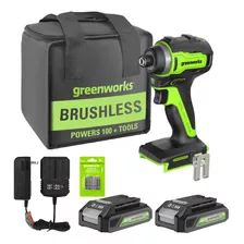 Greenworks Kit De Destornillador De Impacto Inalmbrico Sin E