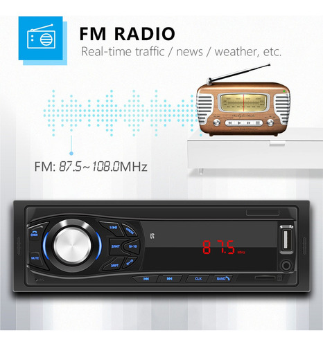 Reproductor Mp3 De Radio Fm Estreo For Coche Con Bluetooth Foto 3