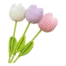 3 Tulipanes Tejidos Ramo de Flores crochet Para Regalo