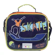 Lancheira Escolar Dermiwill Skate Container Kids Azul