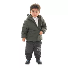 Jaqueta Infantil Puffer Forro Peluciado Menino Tamanho 3 / 4