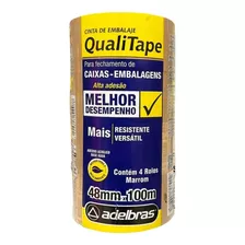 Fita Para Empacotamento - Qualitape 48mmx100m. Marrom - Adel