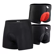 2pcs Shorts De Ciclismo Pantalones Con Cojín Esponja Negro