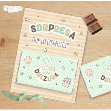 Kit Imprimible Chocolatines Semana De La Dulzura Tarjeta 