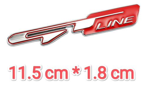 Emblema Gt Line Rojo En Metal Auto Lujo Compatible Con Kia Foto 2