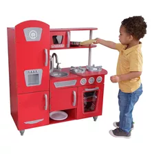 Cocina De Madera Vintage Rojo Cocinita De Juguete Niña Niño 