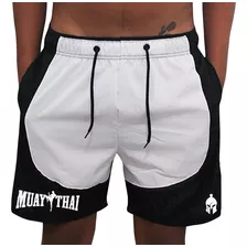 Short Masculino Muay Thai Duas Cores Elastano Treinos